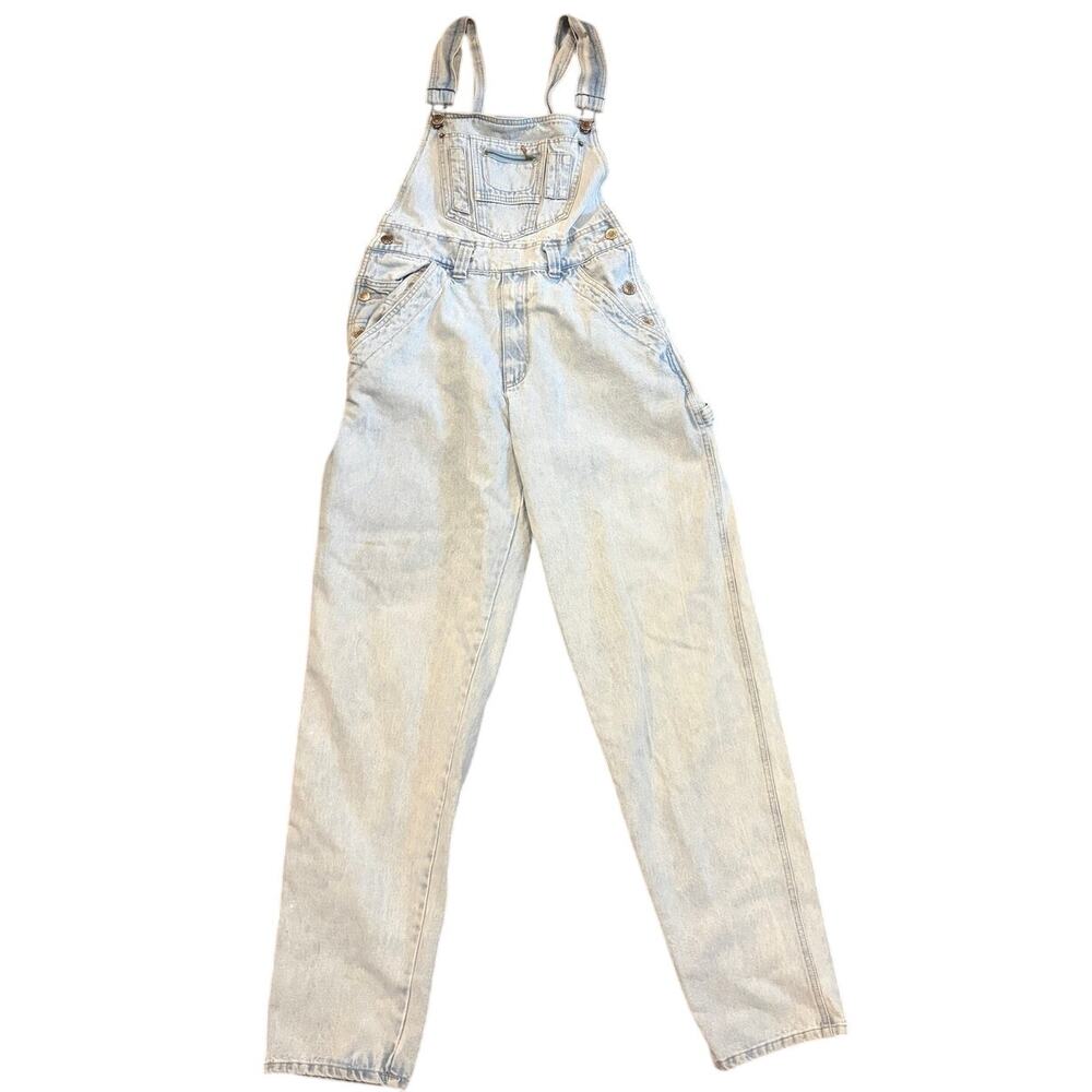 VTG 1990s Todays News Bib Denim Blue Jean Pant Overalls Womens 30x33  Light Wash